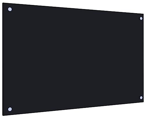 vidaXL Paraschizzi per Cucina Paraspruzzi Fornelli Resistente al Calore Pannello Splashback Parete Nero 80x50 cm in Vetro Temperato