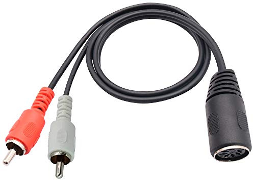 zdyCGTime 2 Cinch zu 7PIN Verlängerungskabel,7 polige MIDI Verbinder 1Weiblich an 2 Cinch Männlich-Stecker Audio adapter kabel,Kompatibel mit Bang & Olufsen, Naim, Quad.Stereo-Systeme (0.5 m)