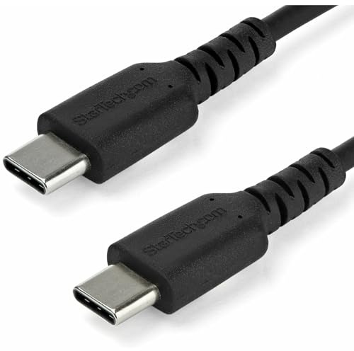 StarTech.com USB C Kabel (1m, hochwertiges USB 2.0 Typ-C Datenübertragungs- und Ladekabel, St/St) Schwarz