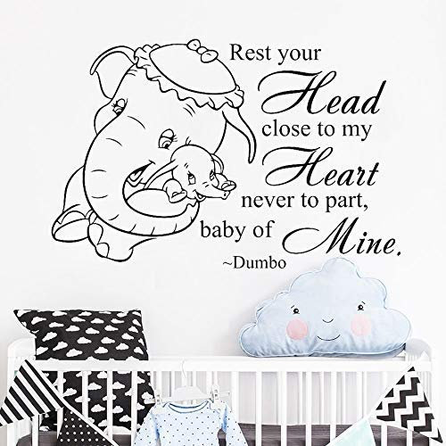 Dumbo Zitat Wandtattoo Elefant Vinyl Aufkleber Tapete Für Kinderzimmer Baby Kindergarten Kunst Aufkleber Wandbild Schlafzimmer Wohnkultur 86 * 57 Cm