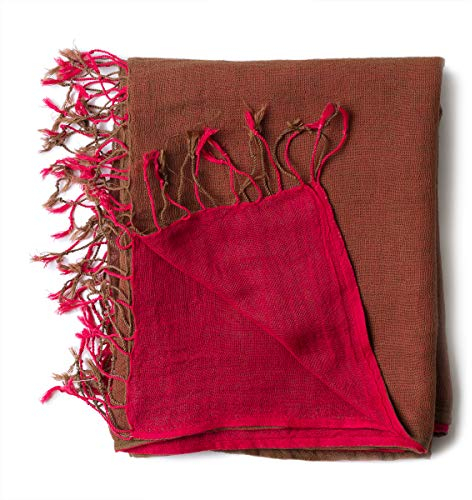 PANASIAM scarf color duo, red brown, 172x53cm
