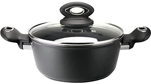 VITREX 71PVCANAT24 - Olla de aluminio antiadherente 2 capas inducción toque soft-Touch modelo NATURE de 24 cm
