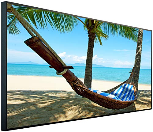 Ecowelle Infrarotheizung mit Bild | 1200 Watt | 60x120 cm | Infrarot Heizung| | Made in Germany| d 15 Hängematte unter Einer Palme