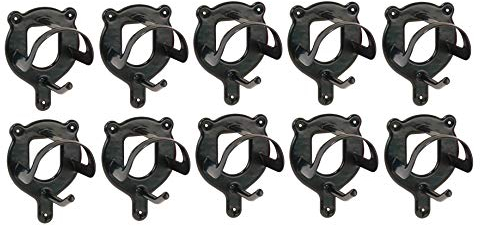 PFIFF 001109 Trensenhalter mit Zusatzhaken, Metall pulverbeschichtet, schwarz, 10er Set