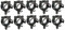 PFIFF 001109 Trensenhalter mit Zusatzhaken, Metall pulverbeschichtet, schwarz, 10er Set