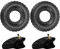 Holdfiturn 2Pcs Tyre and Innertube 4.10/3.50-4 Heavy Duty Pneumatic Rubber Wheel Double Thickness Inner Outer Tubes Tire Set Replacement Tyre for Wheelbarrows Sack Truck Hand Trolley Cart