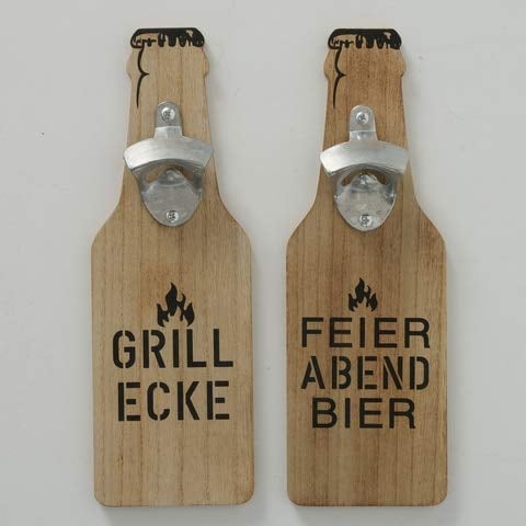 Flaschenöffner in Bier- Flaschenform Holz zum Aufhängen H 30 cm Stückpreis