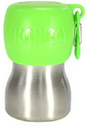 KONG H2O Wasserflasche und Futternapf, Edelstahl, 270 ml, Grün