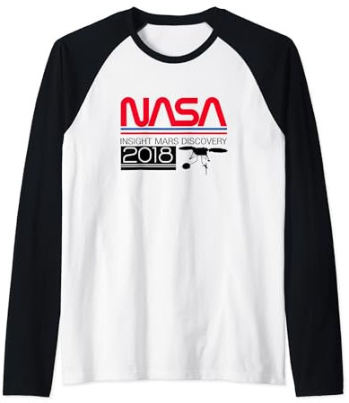 NASA Insight Mars Discovery Space Exploration Science Raglan Baseball Tee