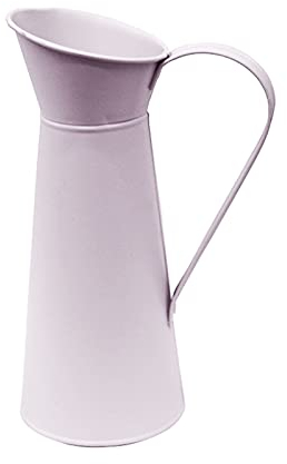 SANWOOD Vase géométrique en céramique, pots de fleurs artificielles, plantes modernes, vase décoratif, vase vintage en fer antidérapant, pot de fleurs en forme de pichet pour le salon – Rose clair