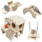 Eyksta 4 Stück Hamster Spielzeug aus Holz, Hamster Haus Brücke Wippe Schaukel Käfig Dekor Zubehör, DIY Spielplatz für Meerschweinchen Ratten Zwerghamster Goldhamster