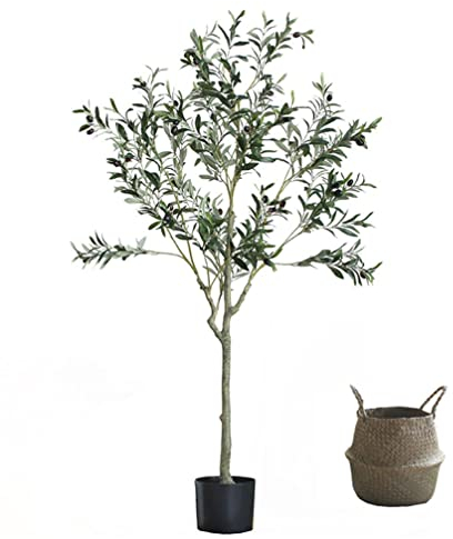 HOTRA Olivenbaum im Topf Kunstpflanzen Künstlicher Baum Pflanzen Olive Kunstbaum Indoor Outdoor Greenery Home Office (Size : 1.5M)
