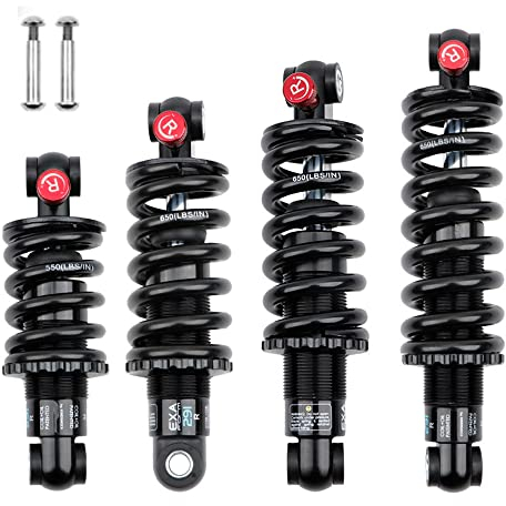 ROADNADO Hydraulischer Fahrraddämpfer, Spule Stoßdämpfer Einstellbare Dämpfung MTB Hinterradstoßdämpfer mit Schraube 125MM/150MM/165MM/190MM - 550P/650P Fahrraddämpfer & -Komponenten