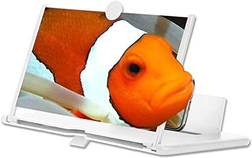 10/12 InchPhone Screen Magnifier with Bluetooth Speaker, 3D HD Movies Amplifier Projector Cell Phone Screen Enlarger with Foldable Stand for Samsung and Other Smartphones