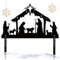 Weihnachtskrippe Outdoor Hof, Metall Krippe Silhouette, Metall Pfähle, Display Frohe Weihnachten Rasen Winter Gras Dekorationen für Urlaub