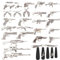 CRASPIRE Gun Charms 30pcs 30 Styles Gun Pistol Revolver Charms Pendants Craft Supplies, Silver Jewelry Findings Making Accessory for DIY Nail Art Necklace Bracelet Earrings, Alloy, alloy