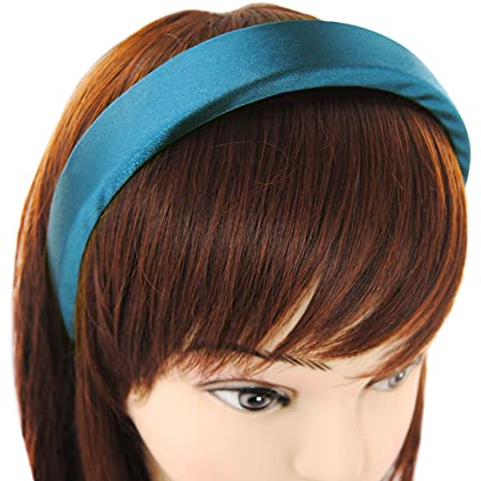 axy Haarreif mit Stoff gepolstertes Candy Colours und Satin Bezogen - Wunderschön Damen Stirnband Haarschmuck Haarreifen HRK7A (Petrolblau)