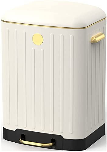 XCC Mode Poubelle Rétro Cuisine Poubelle Ménage Salon Grand Type De Pédale avec Couvercle Gain de Place