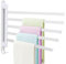 Wnvivi Porte-serviettes pivotant en aluminium pour salle de bain, rotation à 180 degrés, barre porte-serviettes murale, porte-serviettes en acier inoxydable, 5 bras