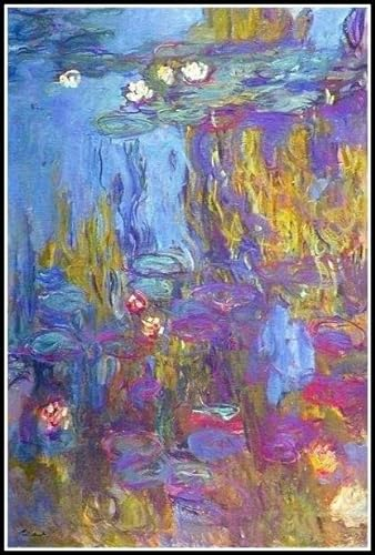 Seerosen Malerei von Claude Monet Diamant Malerei Kits für Erwachsene, 5D Kristall Diamanten Kunst mit Zubehör Werkzeuge, Bild DIY Kunst Handwerk für Heimdekoration Geschenk