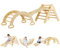 COSTWAY 7 en 1 Triangle d'escalade Montessori Enfants avec Rampe Double Face, Arc d'escalade Montessori en Bois Hêtre avec Toboggan & Échelle, Charge Max 50KG pour Glisser Grimper pour Bébé de 1 an+