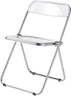 Favourite Klappstuhl, transparenter Stuhl, stapelbar, Kunststoff, Wohnzimmersitz, Partystuhl, Campingstuhl, Make-up-Stuhl (Color : Clear)