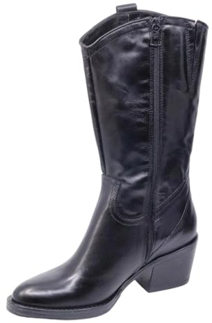 Mjus Stivale texano Donna Denver T82301 in Pelle Nera Black, 41