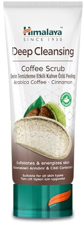 Himalaya Deep Cleansing Coffee Face Scrub with Coffee and Cinnamon for Gently Exfoliated and Purified Skin with Radiant, Oil-Free Glow, 75ml