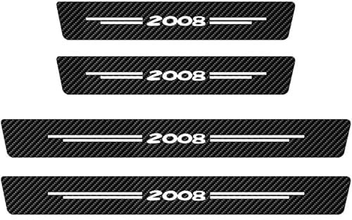 FURREN 4 Pcs Car Door Sill Protector for Peugeot 2008, Anti Scratch And Anti-slip Car Sill Protectors Strips, Car Door Sill Protectors, Interior Accessories