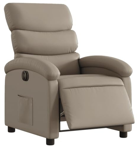 vidaXL Relaxsessel, Elektrisch Sessel mit Liegefunktion, Fernsehsessel Verstellbare Rückenlehne Fußstütze, Liegesessel Ruhesessel Polstersessel, Cappuccino-Braun Kunstleder