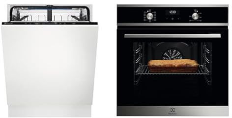 Electrolux Serie 600 Lavastoviglie Integrata Totale 60 cm, EES47311L, Comandi QuickSelect & Serie600 Forno da Incasso Multifunzione, Capacità 70 L, EOF5H40BX, Cottura Multilivello