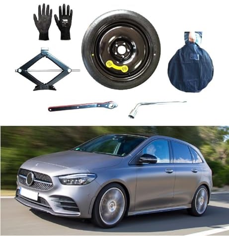 17 Notrad kompatibel mit Mercedes B-Klasse mit Wagenheber, Schlüssel, Handschuhe und Tasche