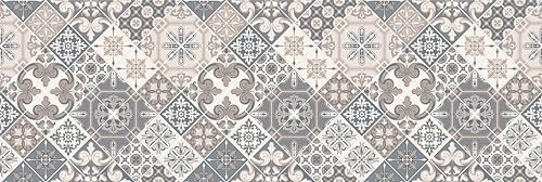 HUBDECO - Teppich - Küchenteppich - Badezimmerteppich - Badteppich - Küchenläufer - Teppich Läufer - Teppich Küche - PCV, Vinyl - rutschfest - Portugiesisches Ornament - 60x180cm