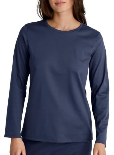 CALIDA Favourites Langarmshirt Damen, V-Neck, aus 100% Supima-Baumwolle | aus Baumwolle, pflegeleicht, weiche, lockere Passform