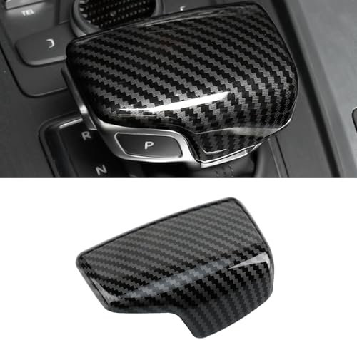 TTCR-II Kompatibel mit Audi A4 Schalthebelknauf Abdeckung Trim Carbon Fiber, Ersatz Schalthebel Trim für Audi A4 S4 A5 S5 RS5 Q7 2016-2023 Auto Innenbereich Zubehör, Kohlefaser Aufkleber Schaltknauf