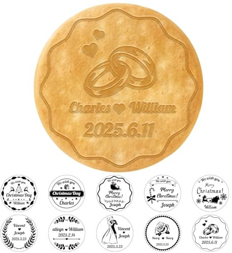 Personalisierte Hochzeitskeks-Stempel,Individuelle Keksstempel mit Namen,3D-Backstempel mit Ausstechern,Individuelle Hochzeitskeks-Stempel,Individuelle Formen für Hochzeitskekse