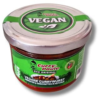 6x Vegane Currywurst im Glas in Original Gewürzketchup von Curry-Paule +++ VEGAN +++ 6 er Pack (6x220g) - Fertiggericht super lecker - nur erwärmen & genießen