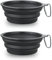 SLSON 2 Pièces Bol à Chien Pliant Bol en Silicone Pliable pour Chiens,Gamelles de Voyage pour Chien et Chat Bols de Voyage Pliables en Silicone pour Chien (Noir, Grand)