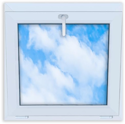 LORAC | Kunststofffenster weiß 800x800mm, 80x80cm, kippbar, Standard-Fenster mit 2-fach Verglasung, energiesparend, Kellerfenster mit CE-Zertifikat, ideal für Wohnräume und Keller