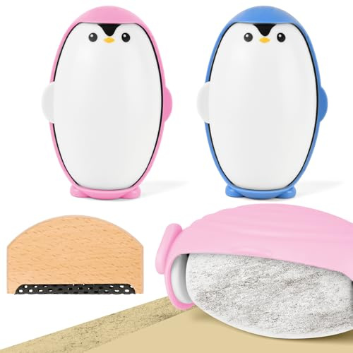 HOTUT Reusable Lint Roller, 2 Pcs Washable Lint Remover for Clothes, Pet Hair Remover Roller, Portable Reusable Lint Roller for Travel, House Laundry Dust Fuzz (Blue and Pink)