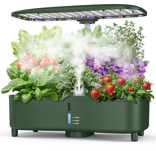 URBZUE serra idroponica, kit giardino di erbe da interno, 15 baccelli, Smart Garden con timer automatico, con Luce di crescita LED a spettro completo, altezza regolabile fino a 20, serbatoio da 5L