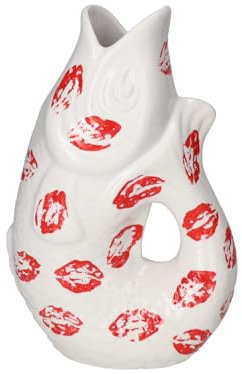 Giftcompany Monsieur Carafon, Fisch, Vase, S, Lips, weiß/rot 1,2 Liter
