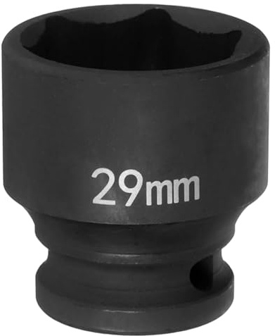 QUARKZMAN Douille à Choc 6 Points 29mm Douille Métrique 1/2 Entraînement Carré 1.65 (42mm) Long Douilles Hexagonales pour Écrous d'Axe de Broche en Acier Cr-Mo Phosphaté, Noir