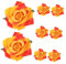 CALLARON 8 Broche Rose Accessoires De Cheveux De Mariée Fleurs Broches Des Roses Casque De Mariage Célibataire Broche De Mariage Tissus En Peluche Orange