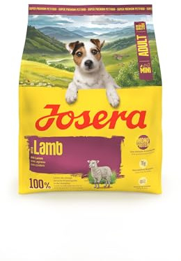 JOSERA Mini Lamm | 900 g | Trockenfutter für kleine Erwachsene Hunde | Adult | Getreidefreies Premiumfutter mit Süßkartoffel, Kräuter & Früchten | kleine Kroketten | extraverträglich