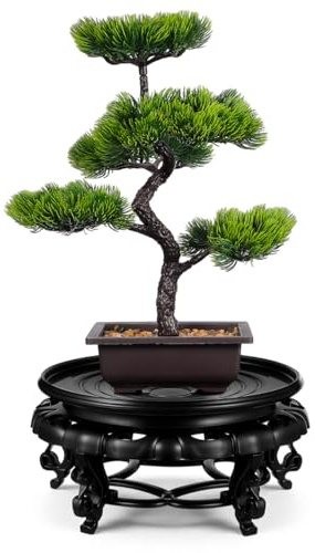 JOINPAYA Resin Pedestal Base 9.64 in Round Plant Stand for Vase Fishbowl Flower Pot Bonsai Indoor Outdoor Chinese Display Rack for Living Room Balcony Office Patio Decor