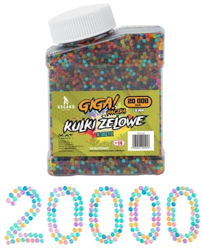 Gelsoft-BBS 20.000 7–8 mm – Munition für Gelblaster Gewehre & Pistolen – Hochwertige Hydrogel Kugeln, Bruchsicher, Transparent-Bunt, Präzise Treffer, Wasserperlen