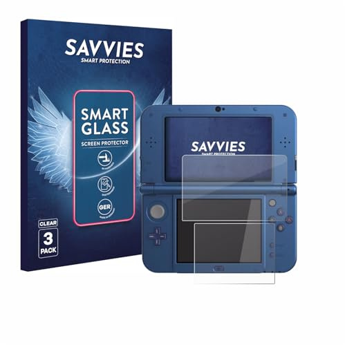 savvies Verre Trempé pour Nintendo New 3DS XL | 3 Pièces Clair Protection d'écran Made in Germany 9H Film Protecteur Film en Verre Anti-Rayures