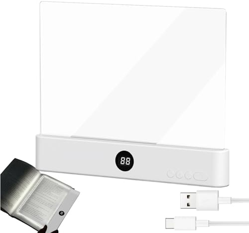 Yulokdwi Smart LED Book Light, 3 Lichtfarben Dimmbares LED Buchlampe Mit Timer, Panel Book Light,Wiederaufladbare Buch Leselampe,Zum Lesen Im Bett Bei Nacht