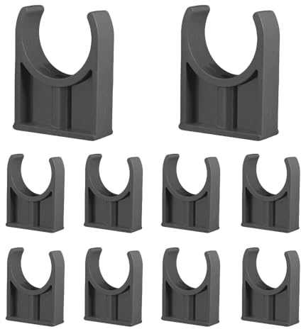 TONGIHS 10Stk Rohrclip aus Kunststoff,für Wasserrohre,Gasrohre,Grau | ID 5cm,PVC,Robust,Abriebfest,Druckfest,Wasserdicht,Einfache Montage,für verschiedene Rohrleitungen geeignet